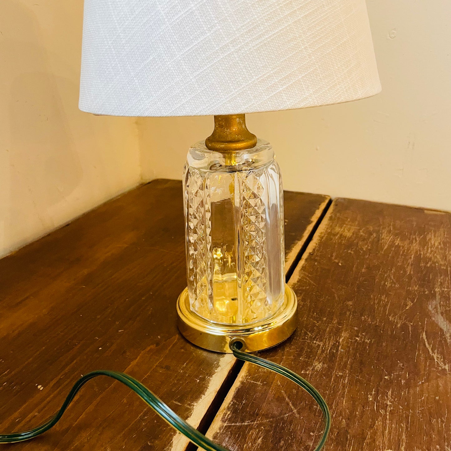Cut Glass Table Lamp- Vintage