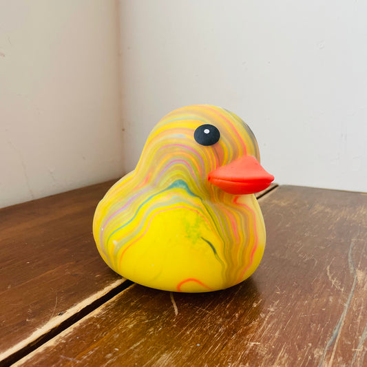 Jumbo Squishy Rainbow Marbled Duckie