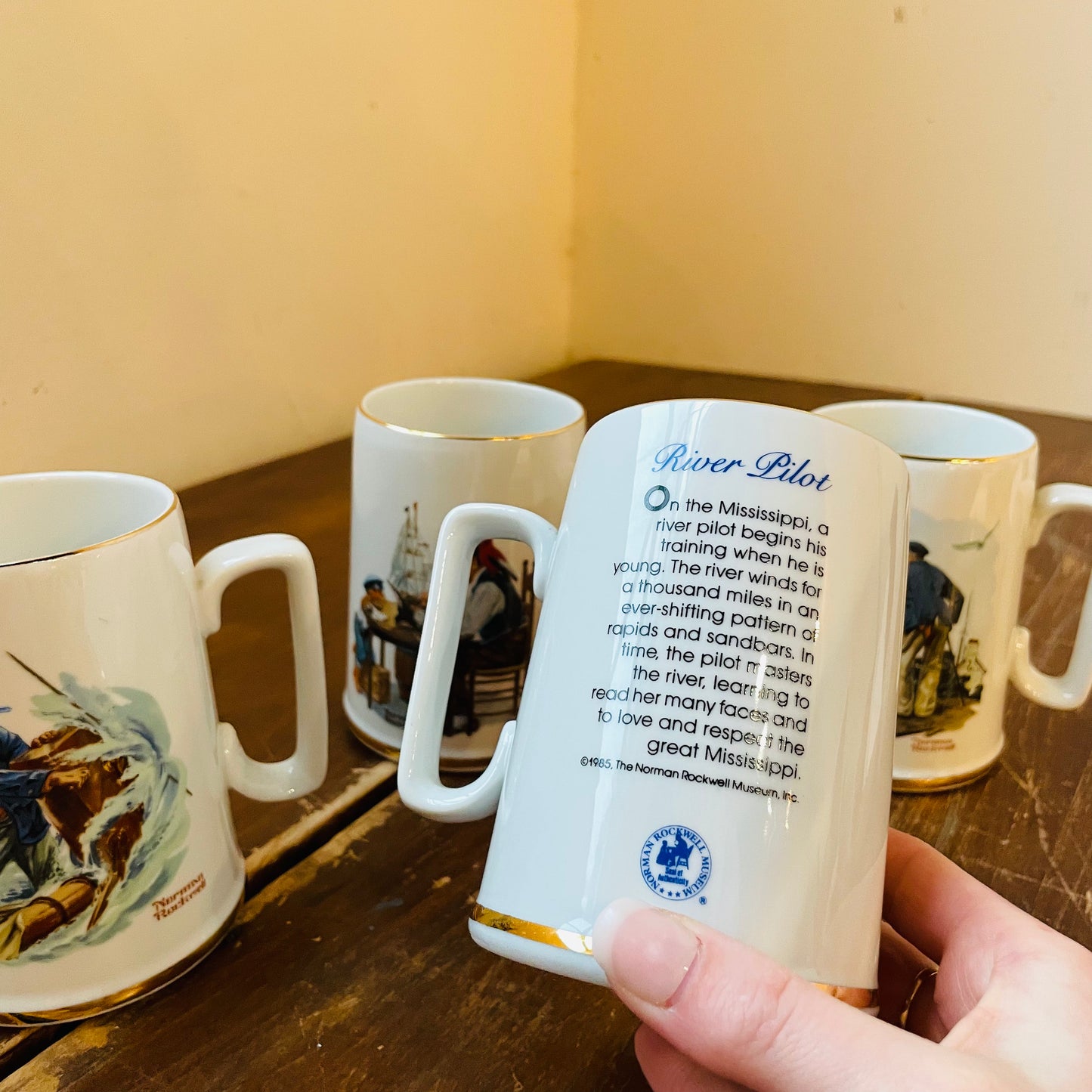 "Seafarers Collection" by Norman Rockwell Mug Set- Vintage