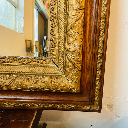 Two Tone Botanical 27" x 31" Mirror- Vintage