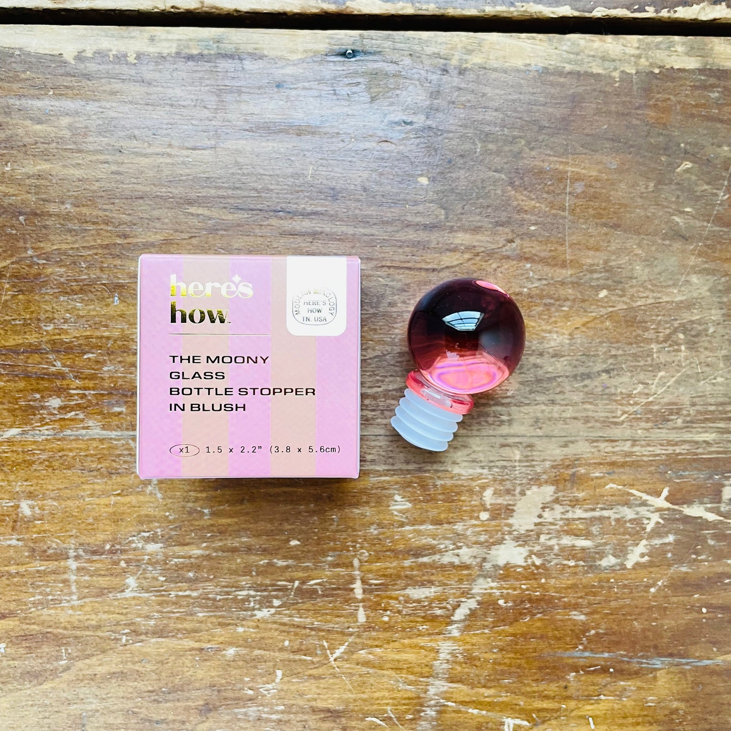 The Blush Moony Glass Bottle Stopper