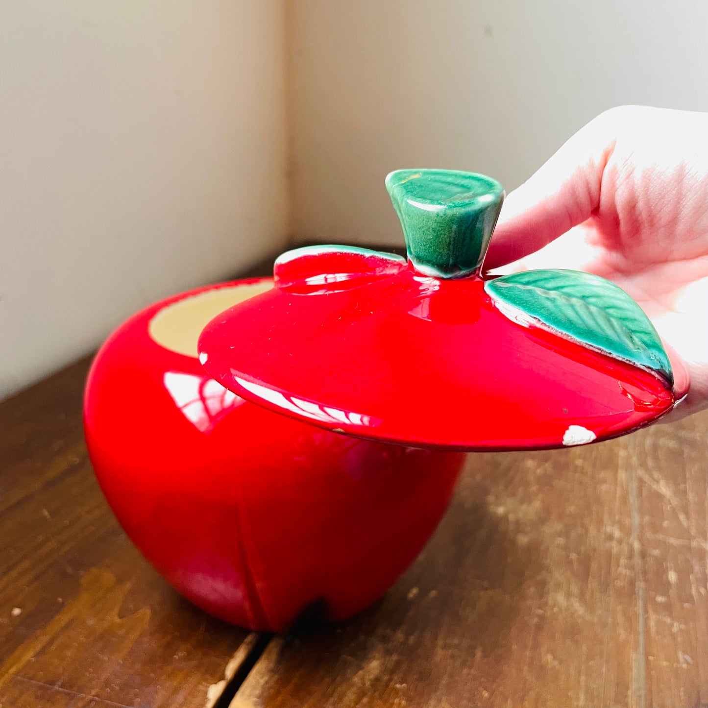 Red Apple Cookie Jar- Vintage
