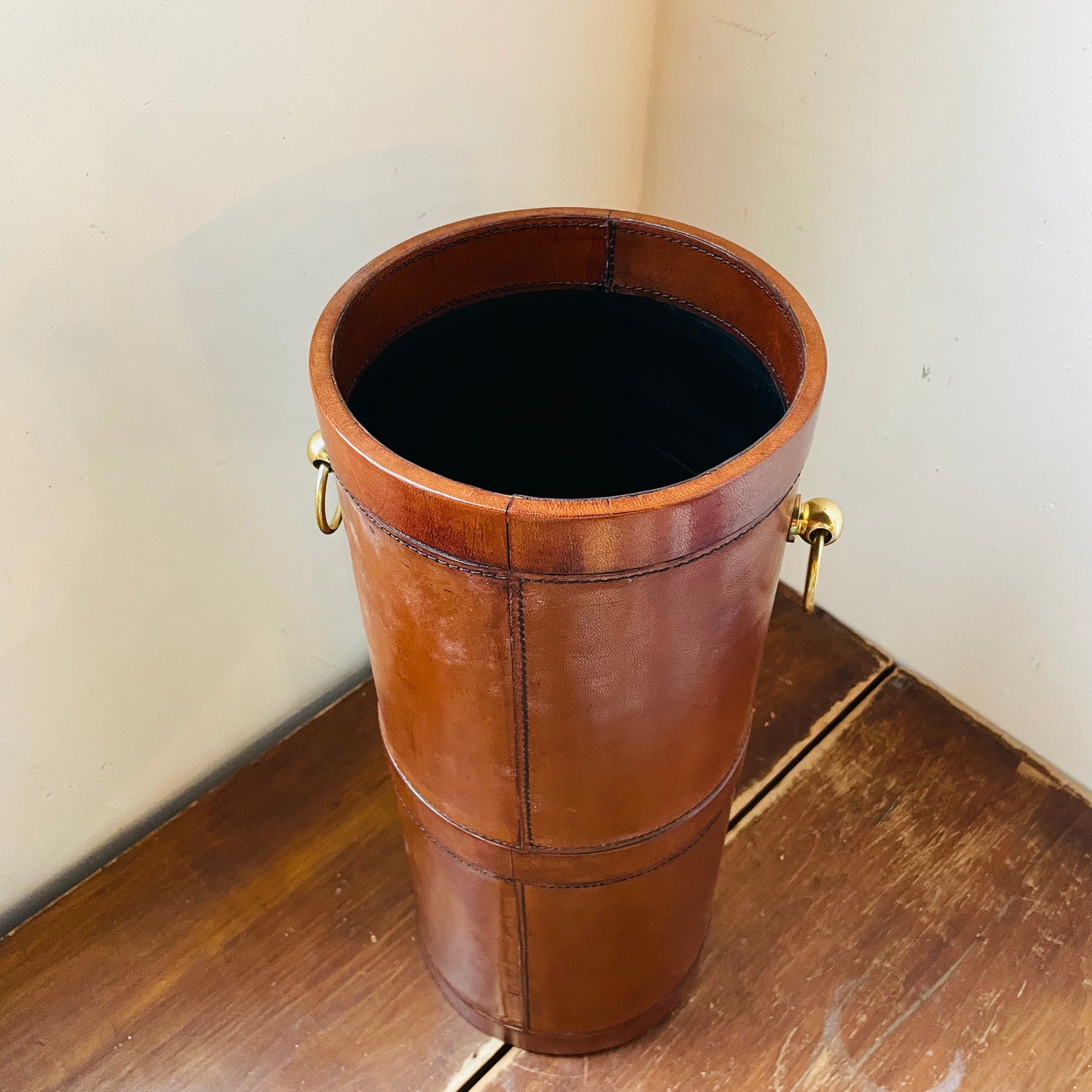 Brown Leather Umbrella Stand