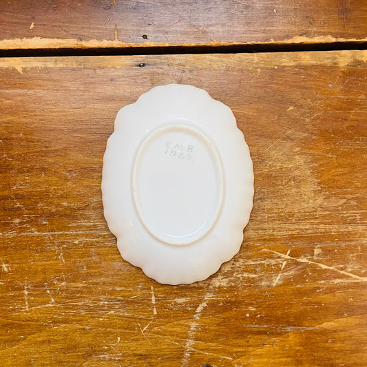 Handpainted "EMB" 1952 Porcelain Trinket Dish- Vintage