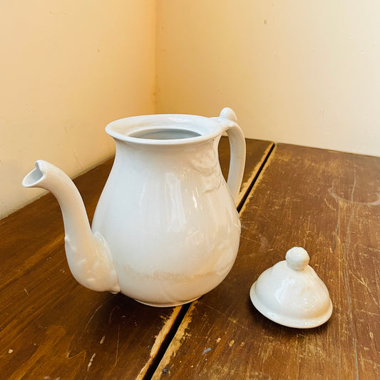 Forget Me Not White Ironstone Teapot- Vintage