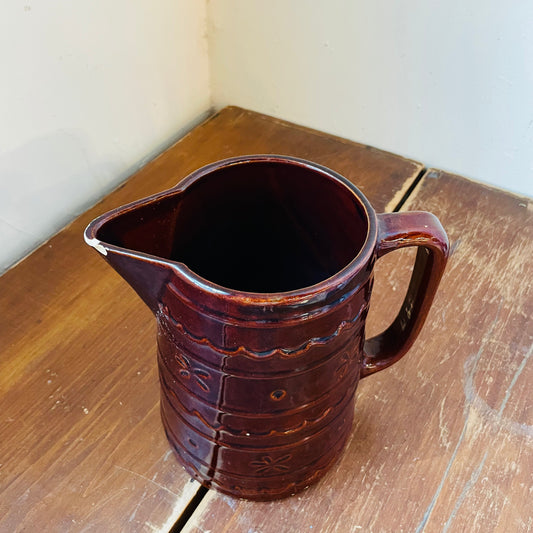 Marcrest Daisy & Dot Colorado Brown Stoneware Pitcher- Vintage