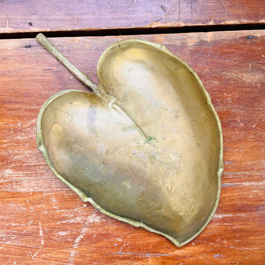 Brass Leaf Tray- Vintage