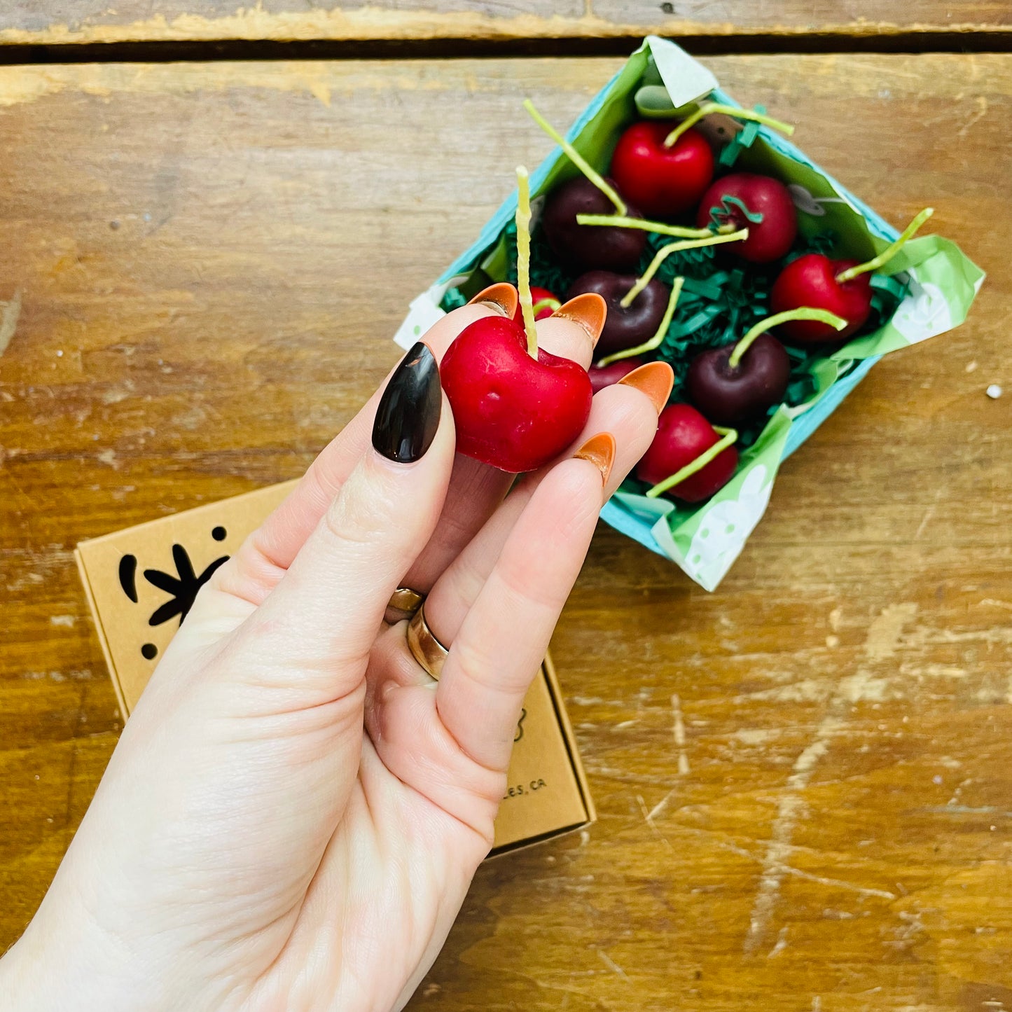 Dark Cherry Beeswax Birthday Candles