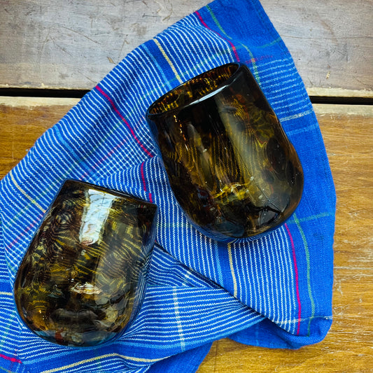 Tortuga Recycled Stemless Wine Glass Set of 2