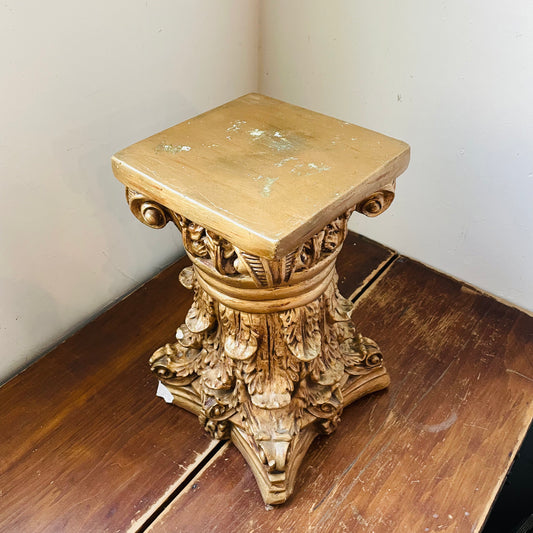Gilt Corinthian Column Pedestal- Vintage