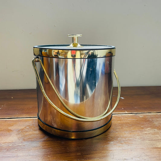 Silver & Brass Ice Bucket- Vintage