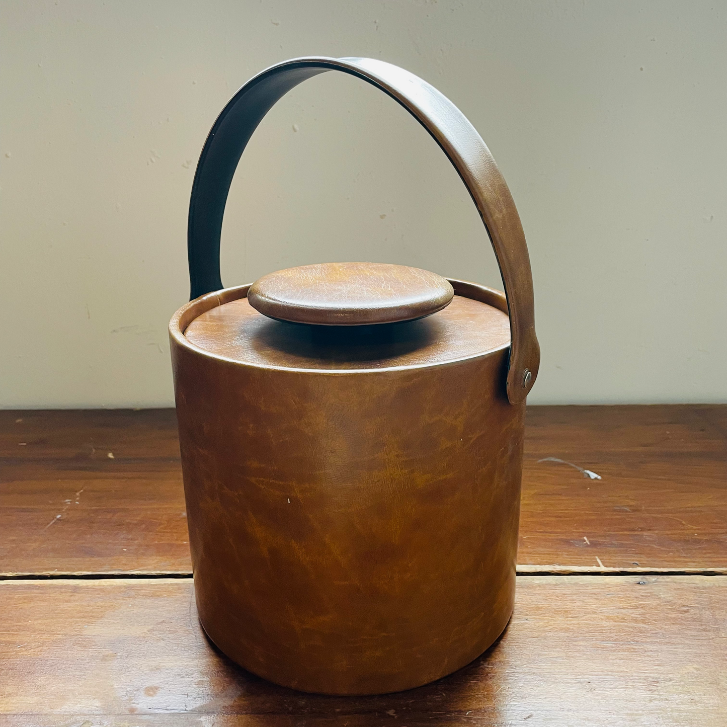 Faux Leather Ice Bucket- Vintage
