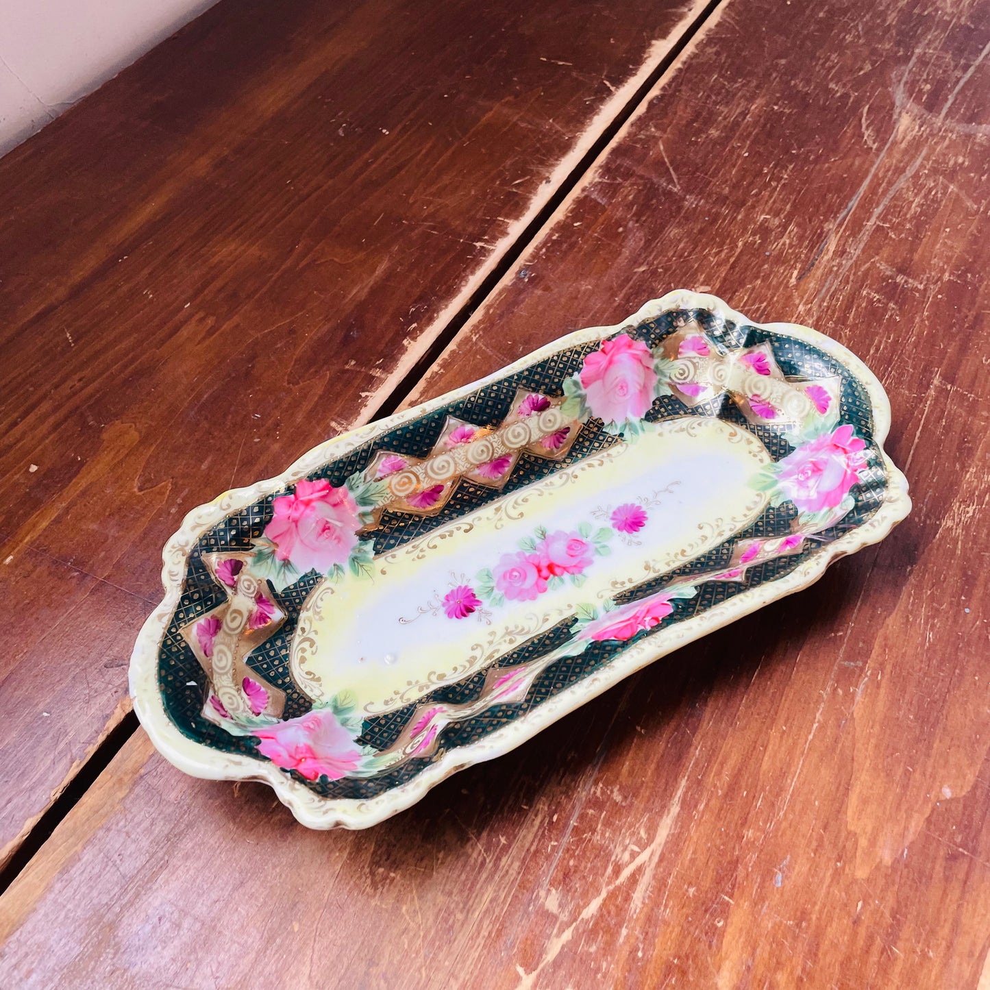 Porcelain Long Oval Celery Dish- Vintage