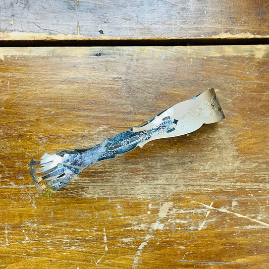 Etched Metal Ice Tong- Vintage