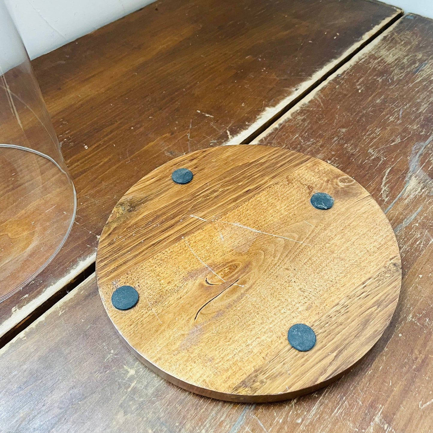 Glass Cloche with Wood Base- Vintage