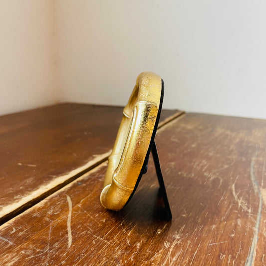 "I See Luck" in Round Gold Faux Bamboo Photo Frame