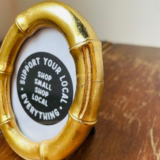 Oval Gold Faux Bamboo Photo Frame (sold as is)