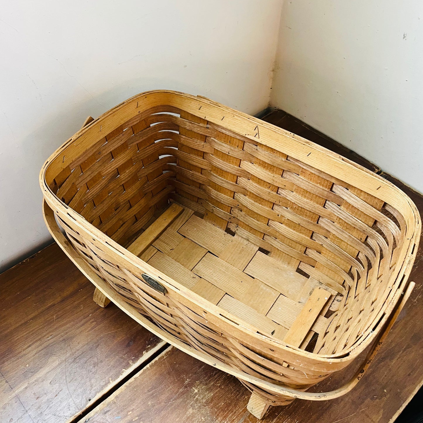 Footed Peterboro Basket- Vintage