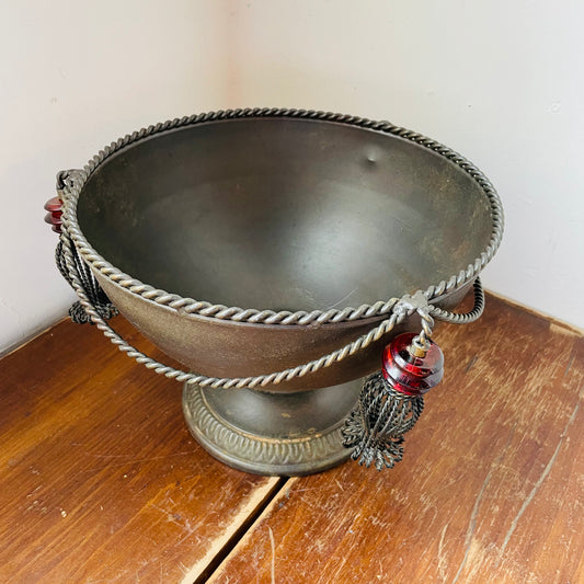 Metal Tassel & Rope Footed Bowl- Vintage