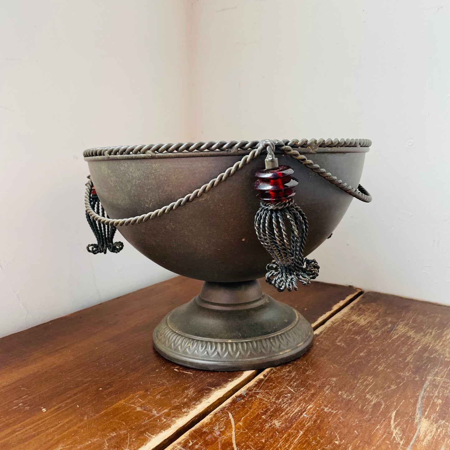 Metal Tassel & Rope Footed Bowl- Vintage