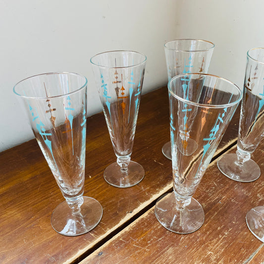Staccato Pilsner Glass Set- Vintage