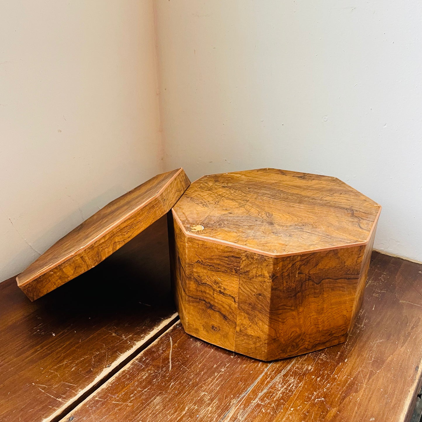 Faux Debois Hat Box- Vintage