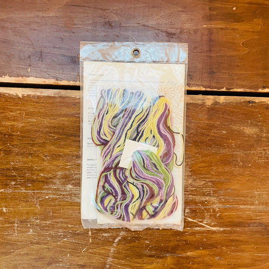 Elsa Williams Crewelwork Swallowtail & Purple Flowers- Vintage