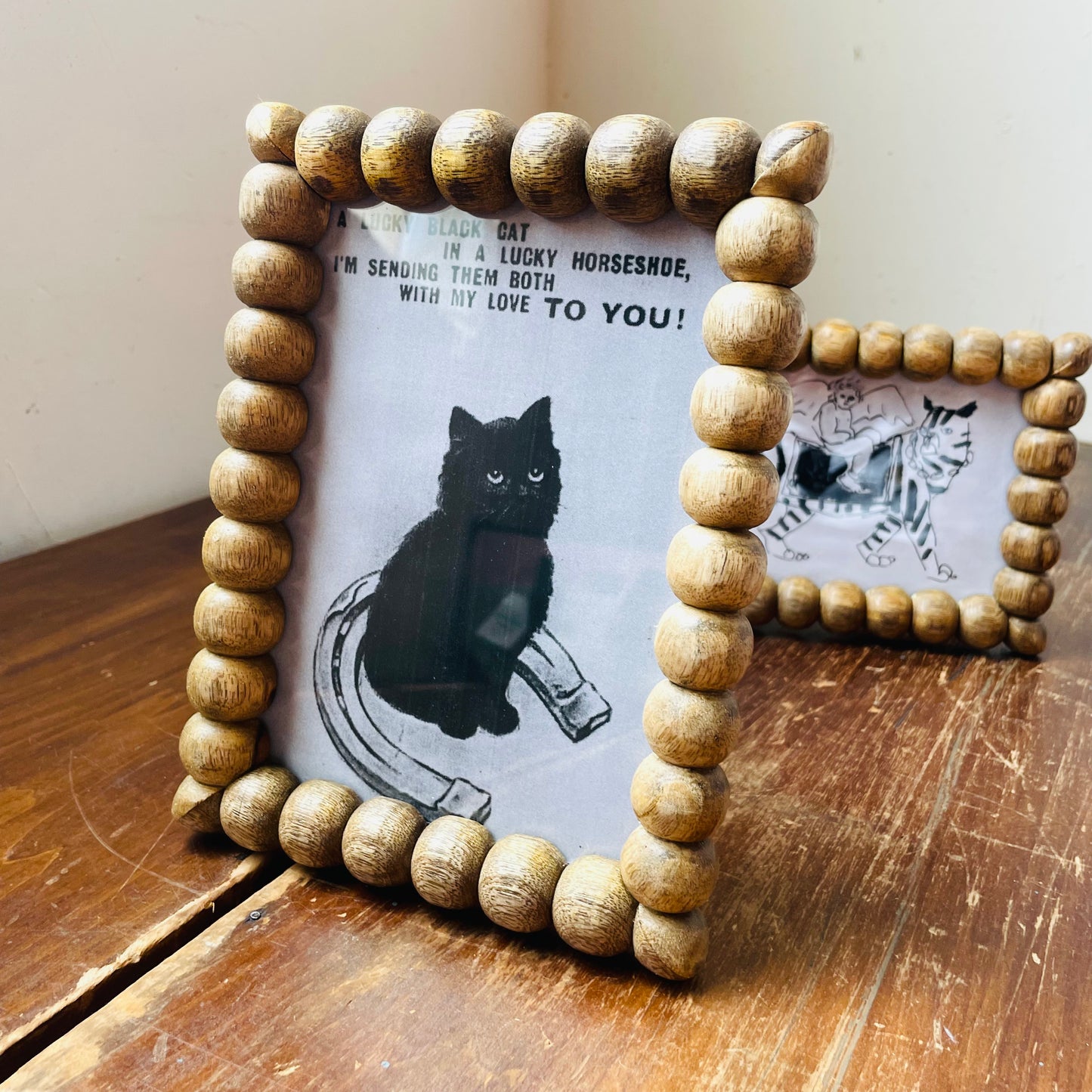 Hand-Carved Bobbin Wooden Frame