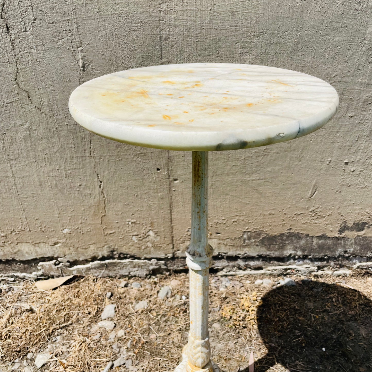 French Cast Iron & Marble Cocktail Table- Vintage