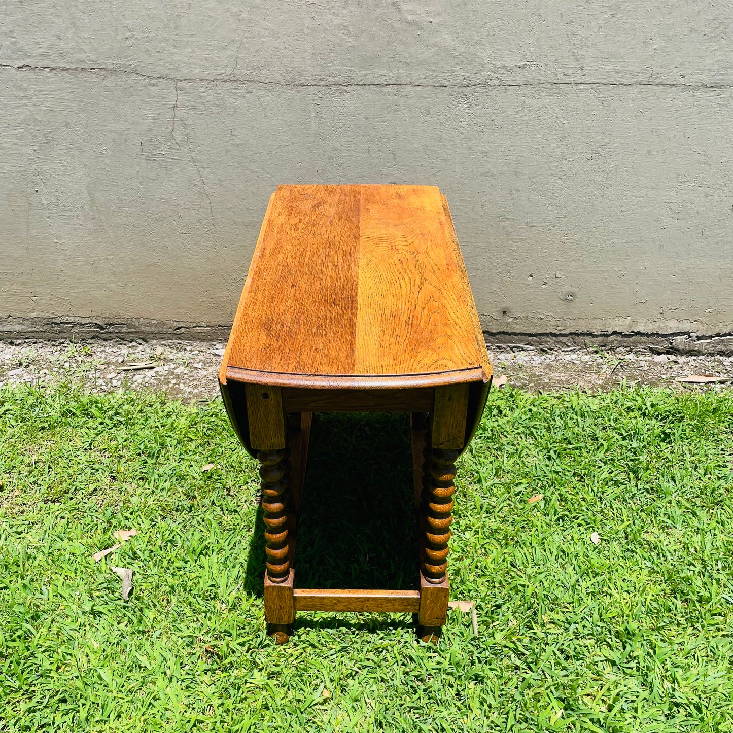 The Ruben Honey Oak Barley Twist Gateleg Table- Vintage