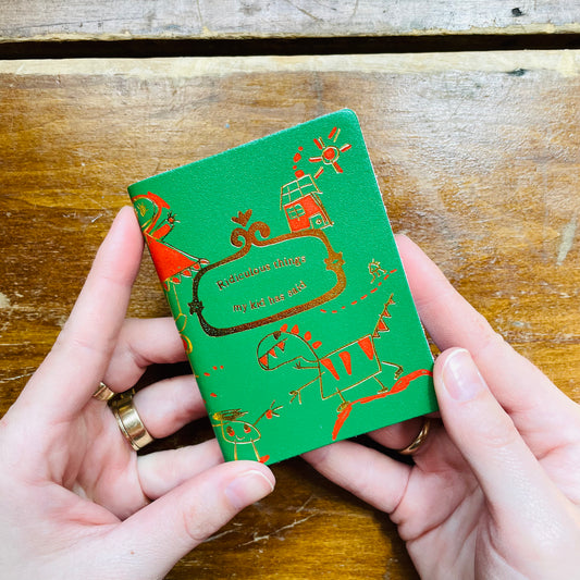 "Ridiculous things my kid has said" Illustrated Midi Leather Journal