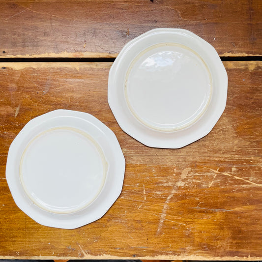Set of Two 7" Ironstone Plates- Vintage