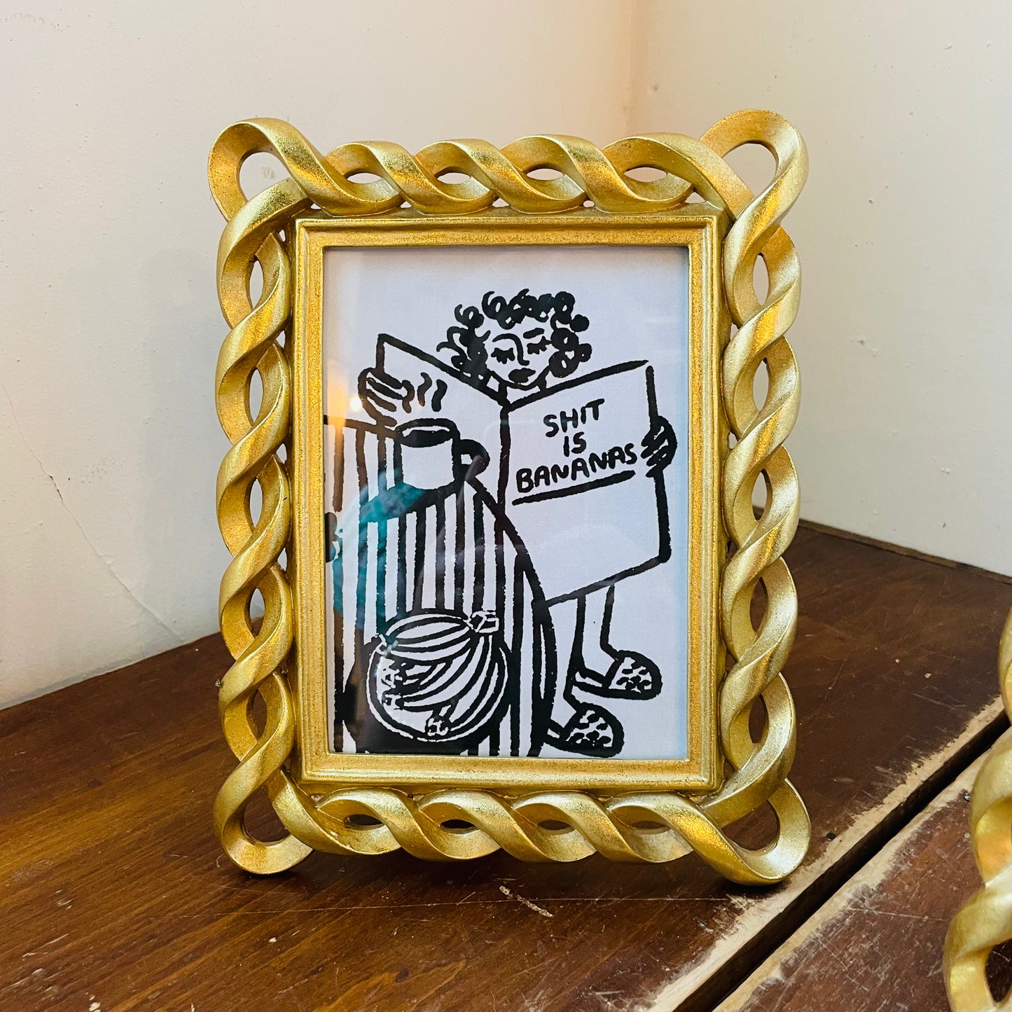 Gold Ribbon Photo Frame