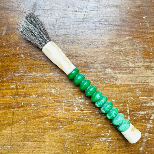 Small Green Horse Hair Brush