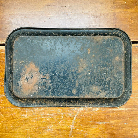Aged & Worn Black Rectangle Tray- Vintage