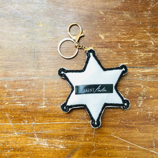 Sheriff Badge Beaded Bag Charm