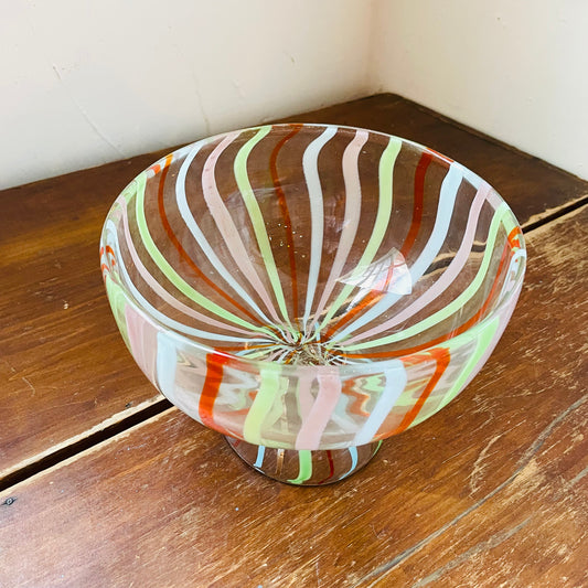 Hand-painted Glass Footed Bowl