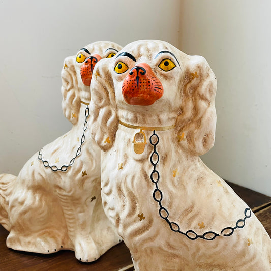 White Staffordshire Dog- Set of 2