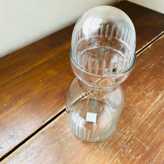Cut Glass Water Carafe with Cup