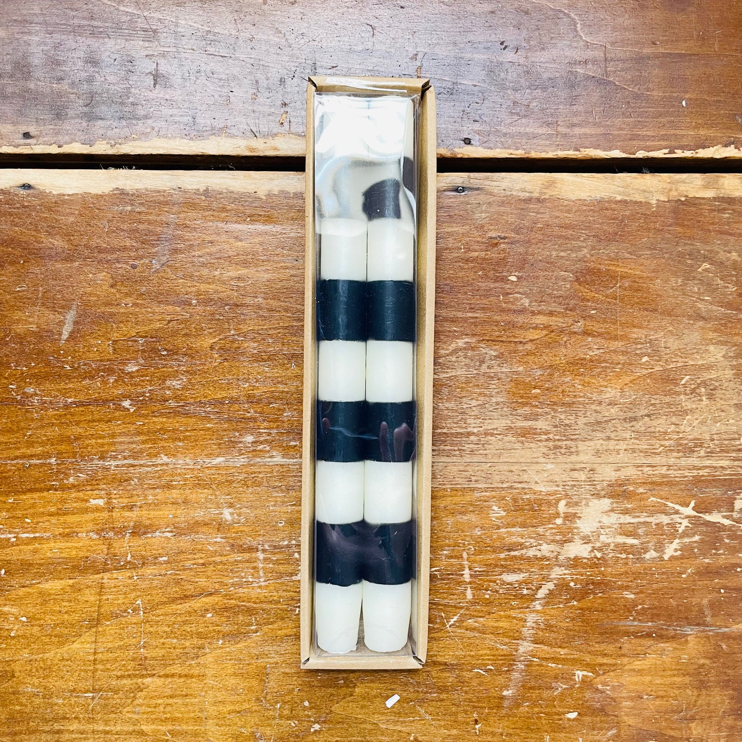 Flaire Black Striped Taper Candle