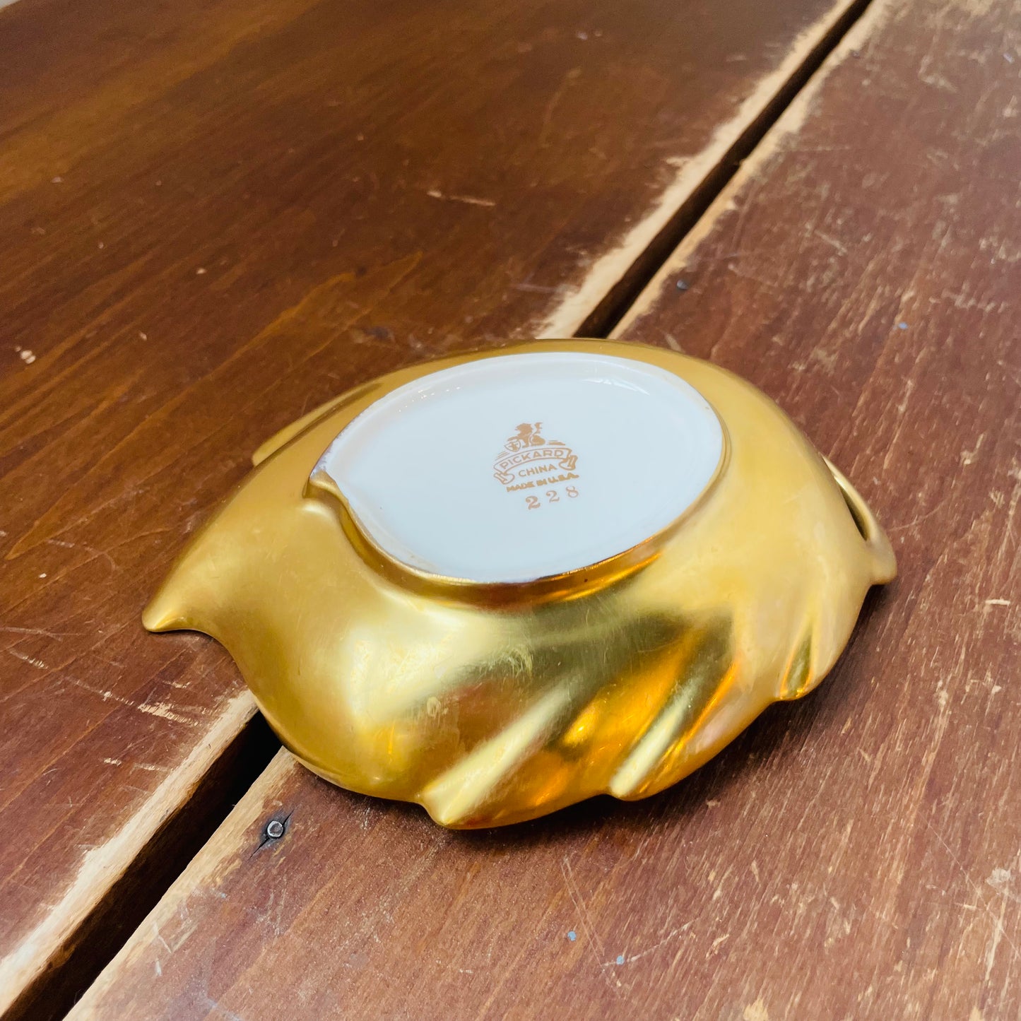 Pickard China Gold Leaf Shaped Dish- Vintage