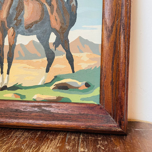 1961 Paint By Number Horse in Frame- Vintage