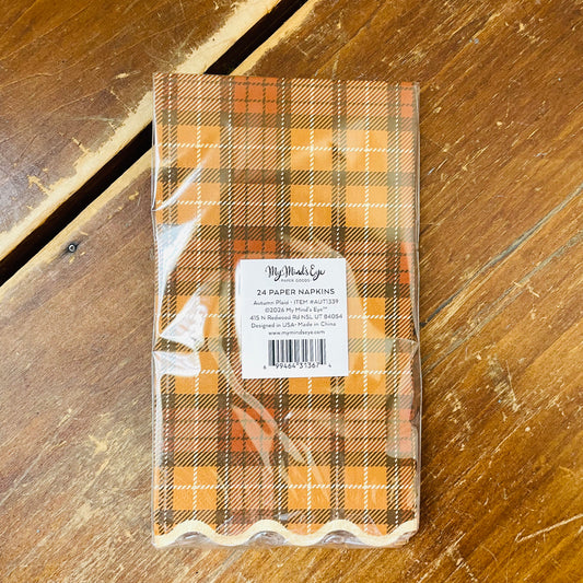 Autumn Plaid Dinner Paper Napkins