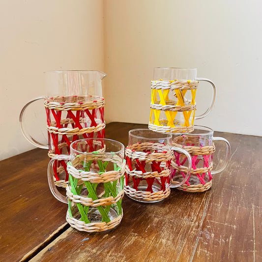 Glass Pitcher with Woven Sleeve