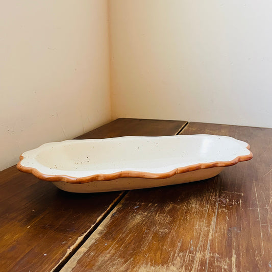 Stoneware Scalloped Platter
