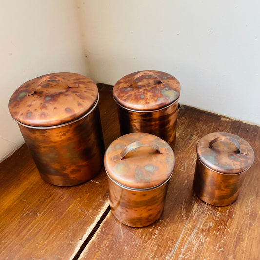 Oxidized Copper Finish Canisters