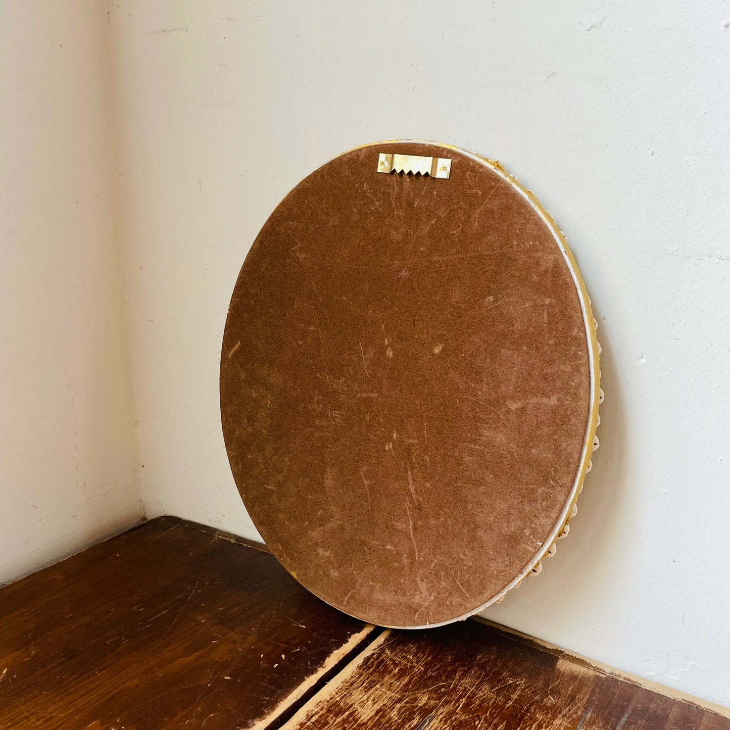 Handcrafted Oval Seashell Mirror- Vintage