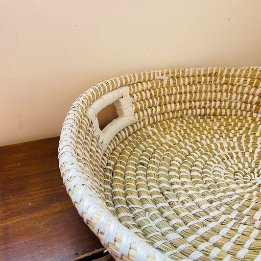 Hand Woven Grass Basket with Handles