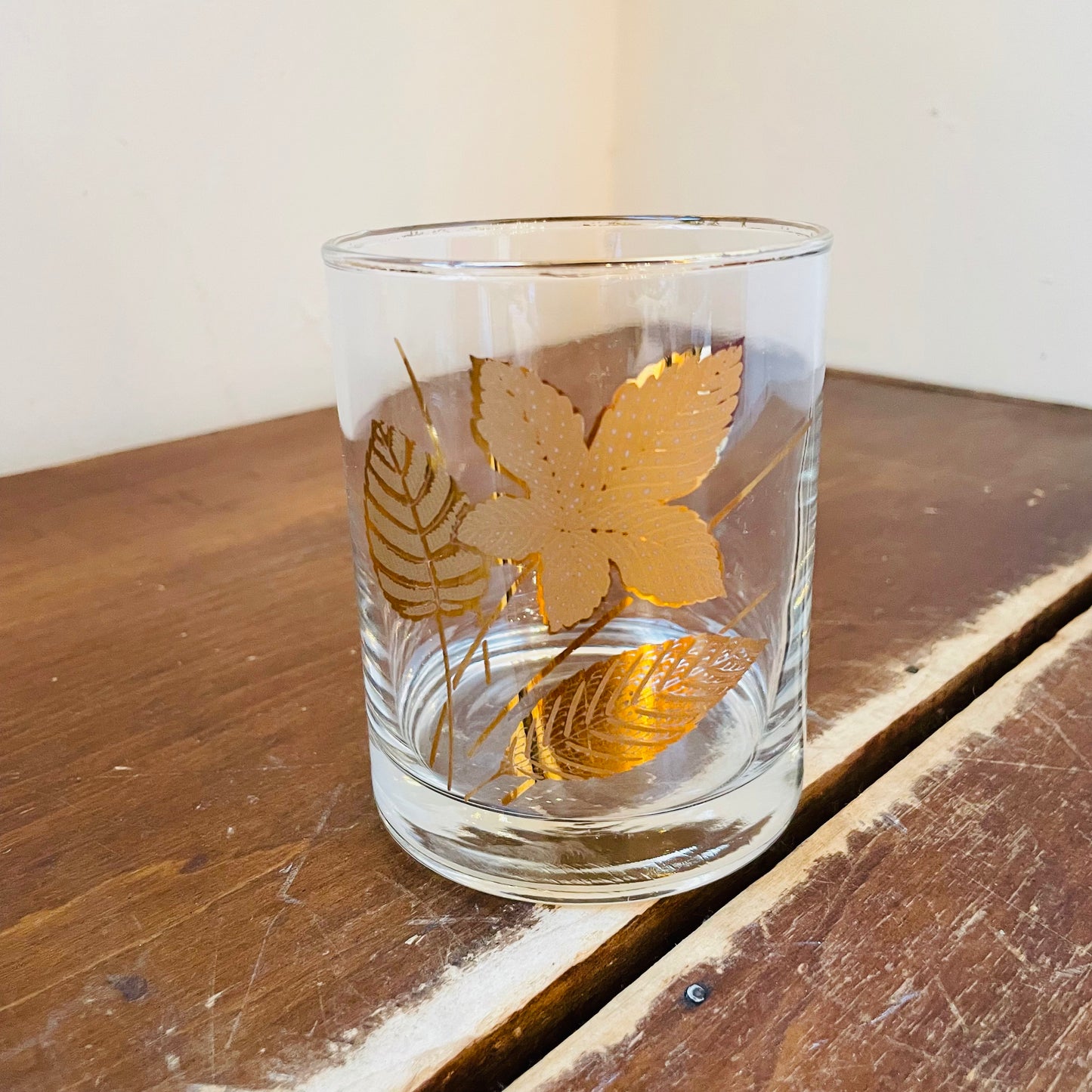 Libby Glassware Autumn Leaves Rocks Glasses - Vintage