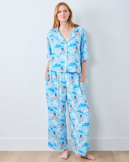 When Pigs Fly Satin Wildest Dreams Long PJ Set